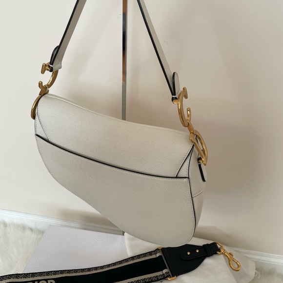 Dior medium saddle bag latte grained calfskin - Picture 3 of 12